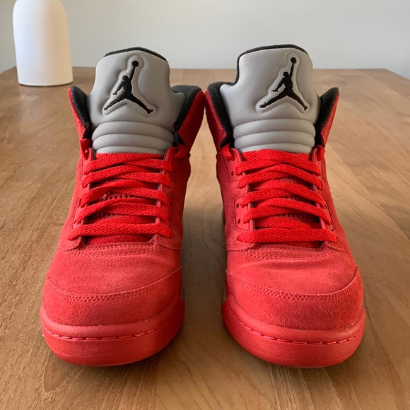 Jordan 5 Retro Red Suede GS - Picture 4 of 16